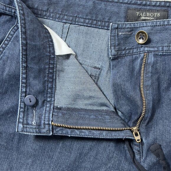 Talbots Denim Capris Jeans Women's Size 14 Blue Stretch Drawcord Waist - Picture 6 of 13